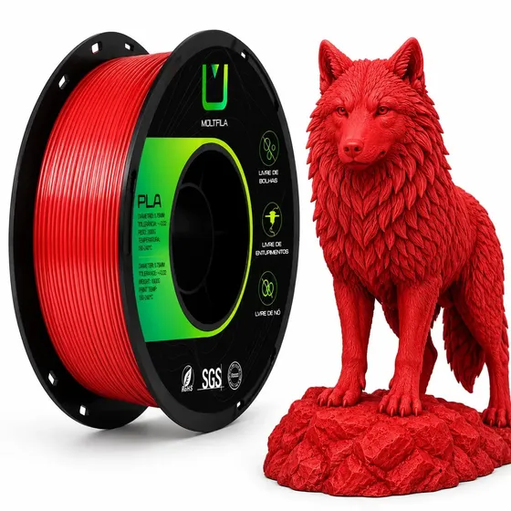 Filamento Impressão 3D Pla Vermelho 1kg Premium Voolt3D