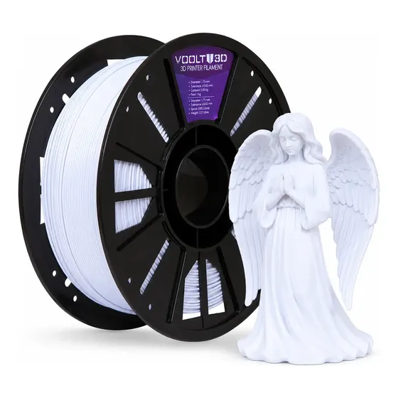 Filamento Impressão 3D Pla Branco Neve 1kg Premium Voolt3D